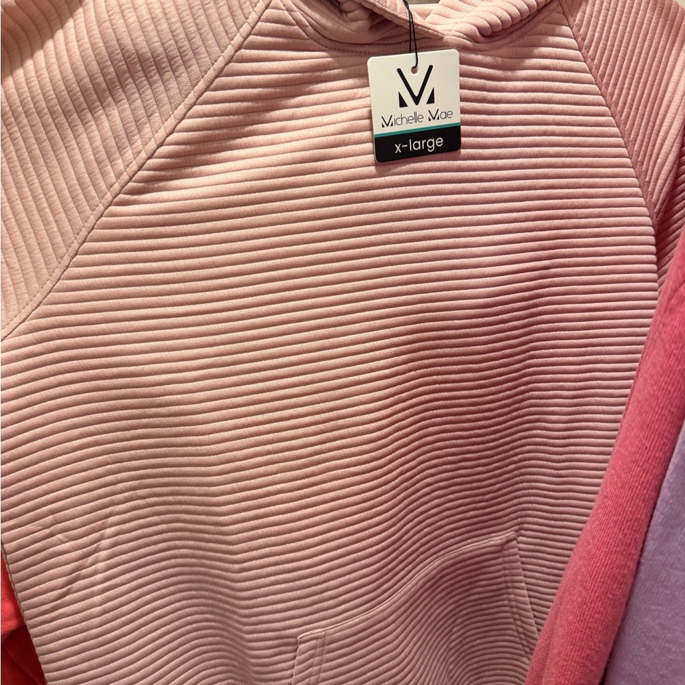 Michelle Mae Pink Ribbed Hoodie